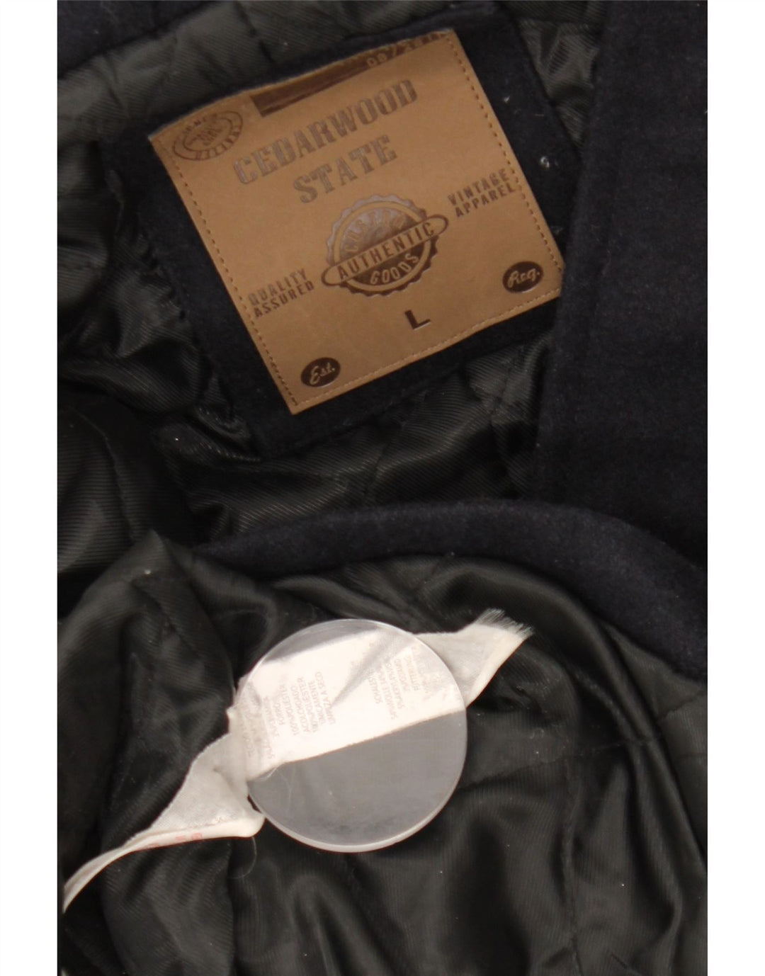 CEDARWOOD STATE Muški duffle kaput s kapuljačom UK 40 Veliki tamnoplavi poliester