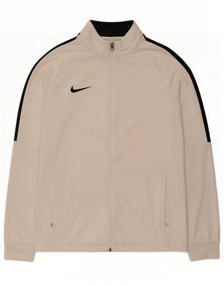 Nike Dri Fit gornja jakna za trenirku srednje bijele boje od poliestera