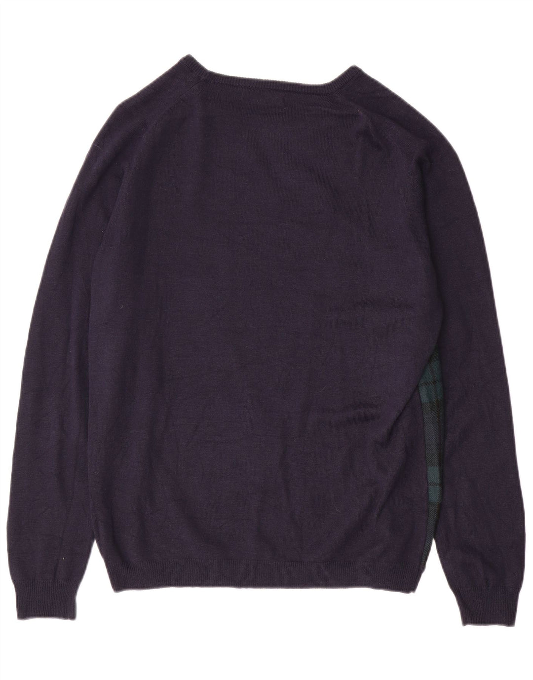 ZARA muški džemper s veznim izrezom XL tamnoplavi karirani