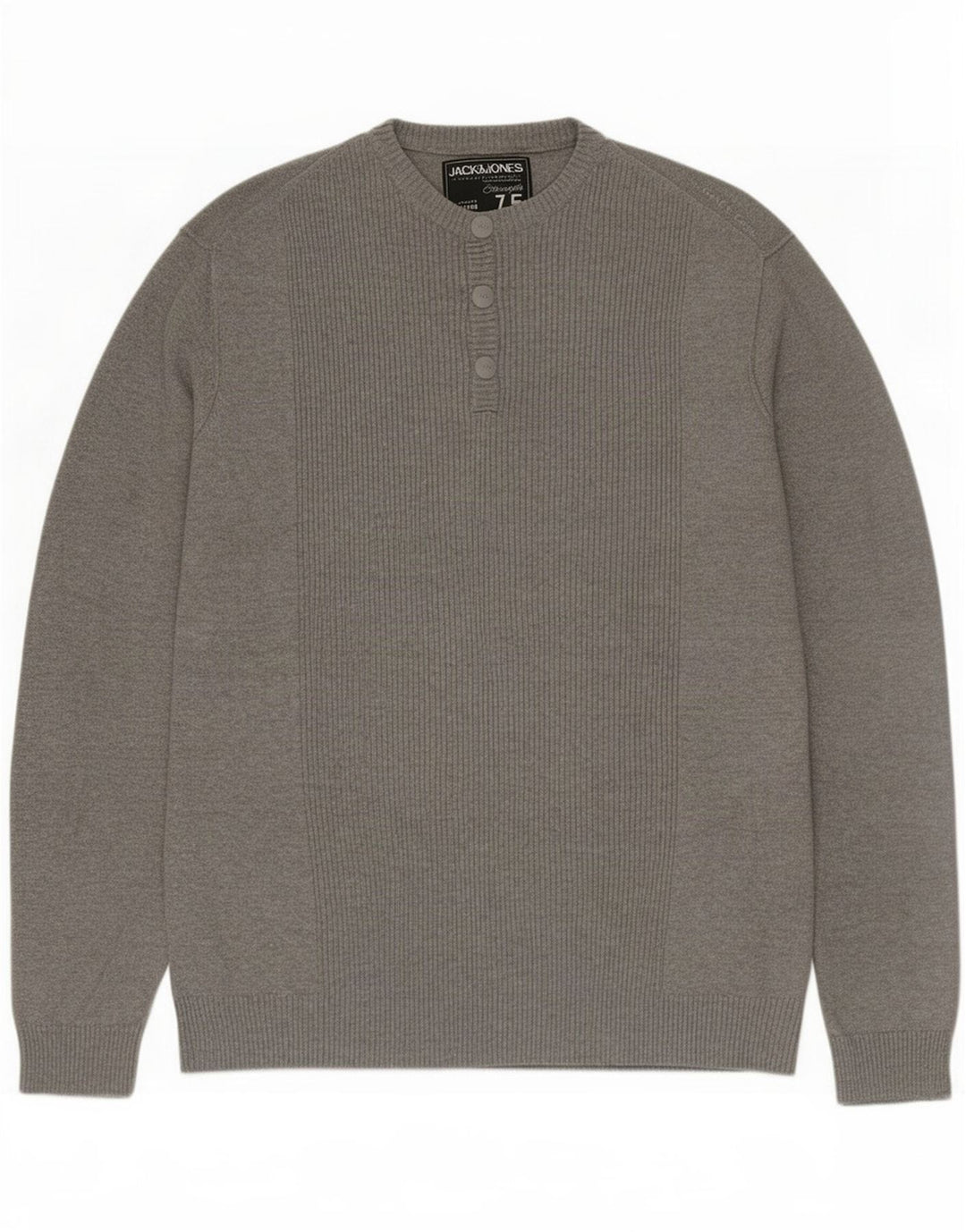 Jack & Jones muški džemper s dugmadima i ovratnikom XL sivi