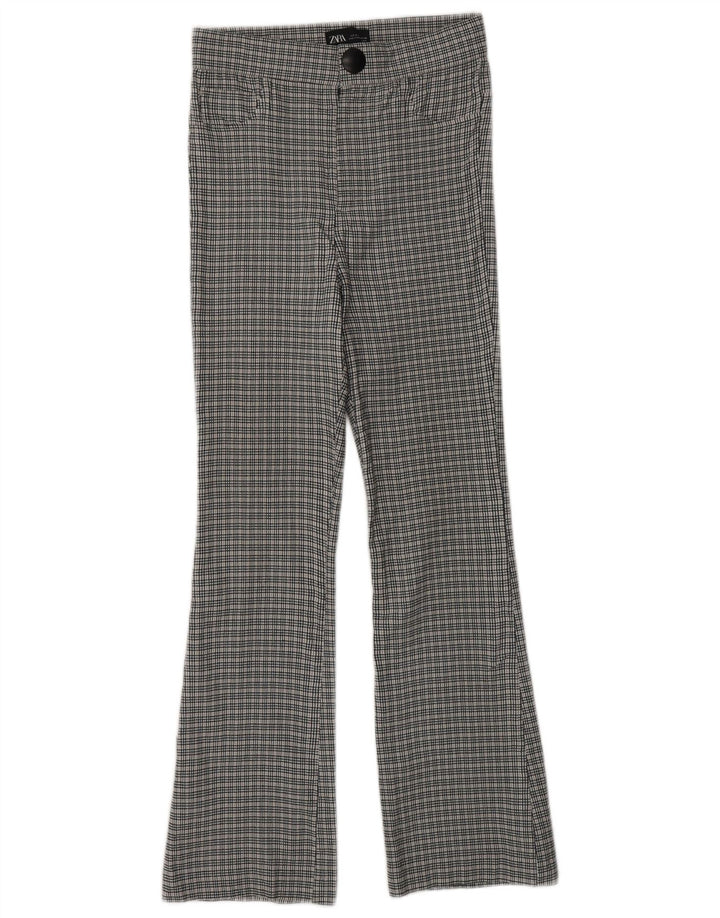 ZARA ženske ležerne hlače s kratkim krojem, male W26 L26 sivi ševron