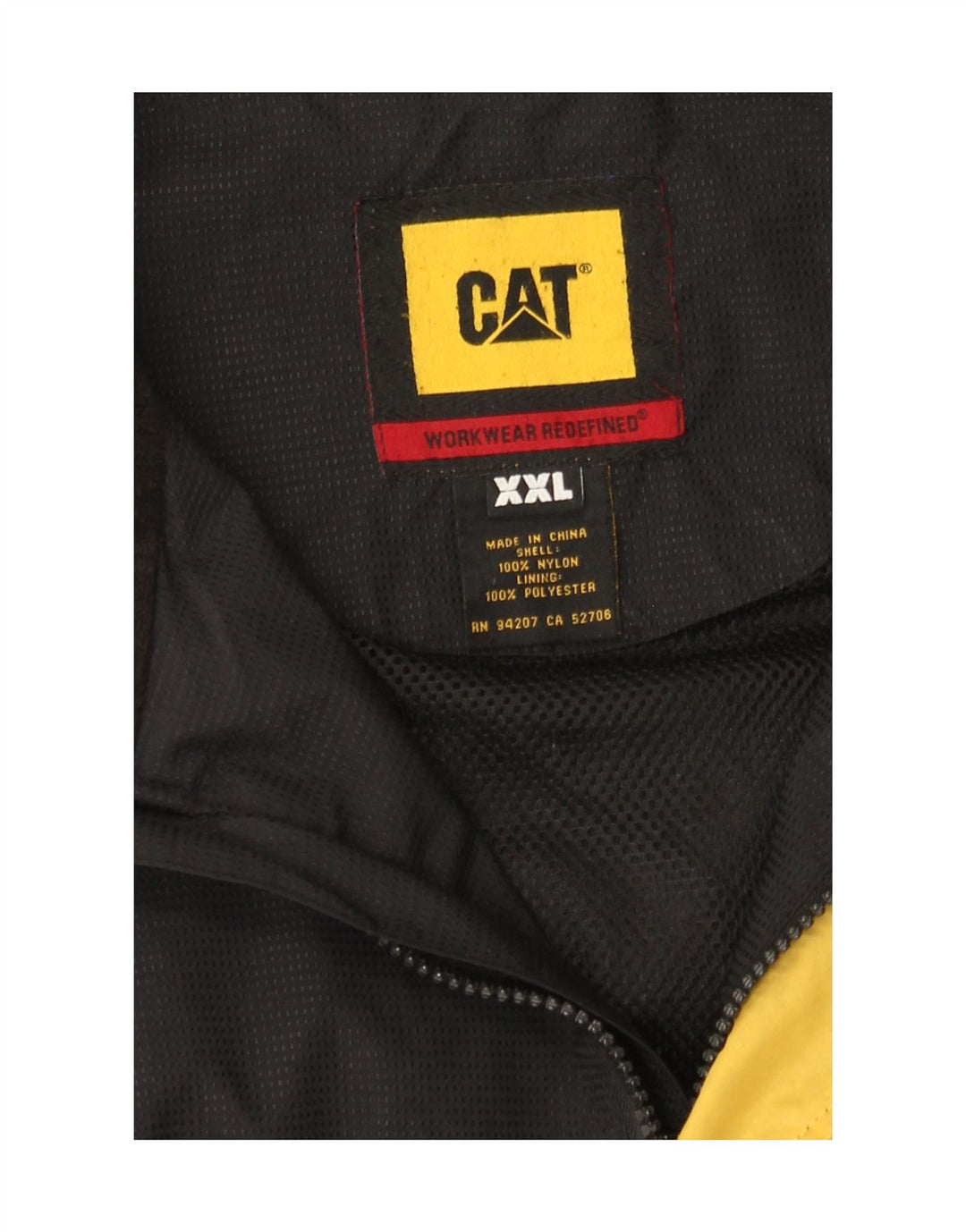 CAT muška kišna jakna UK 44 2XL crni najlon