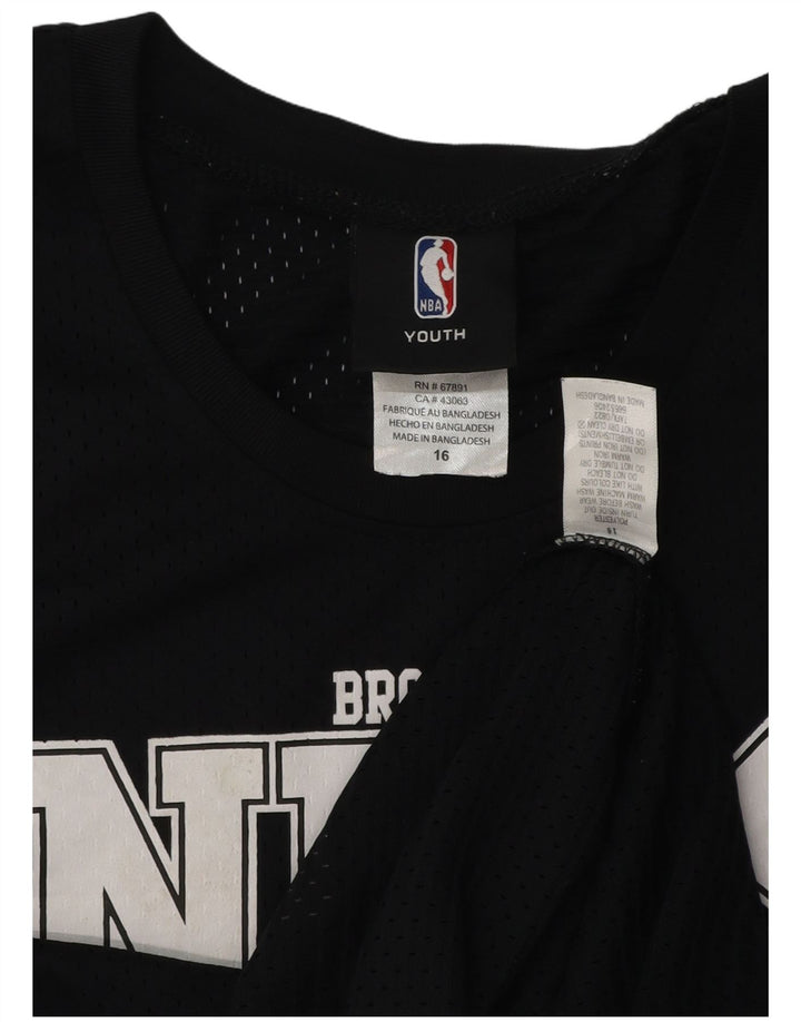 NBA Boys Brooklyn Nets Graphic Vest Top 15-16 Years Black Poliester