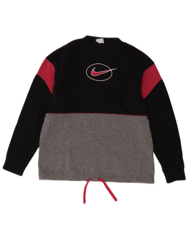 Nike Girls Graphic Sweatshirt Džemper 13-14 Years XL Black Colourblock