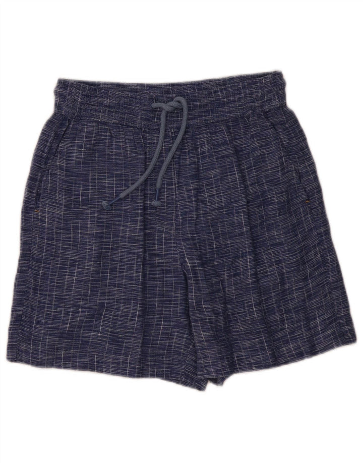 WHITE STUFF Womens Casual Shorts UK 8 Small W28 Blue Check Linen