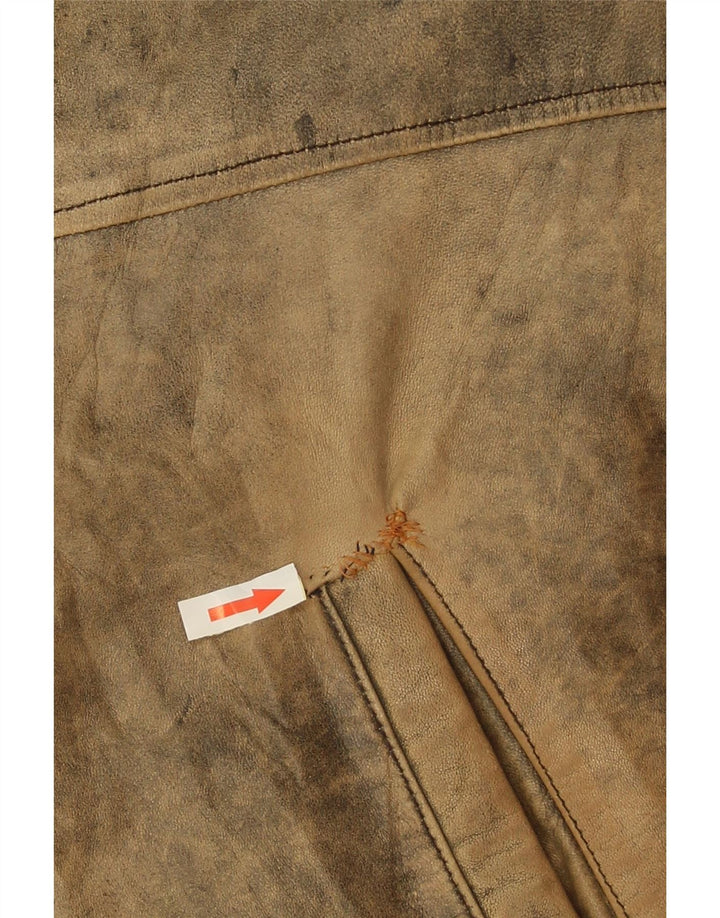 Desi muška kožna jakna UK 38 srednje smeđa koža