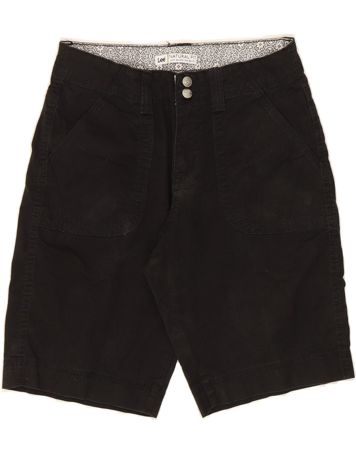 LEE Womens Natural Fit Chino Shorts W28 Medium  Black Vintage Lee and Second-Hand Lee from Messina Hembry 