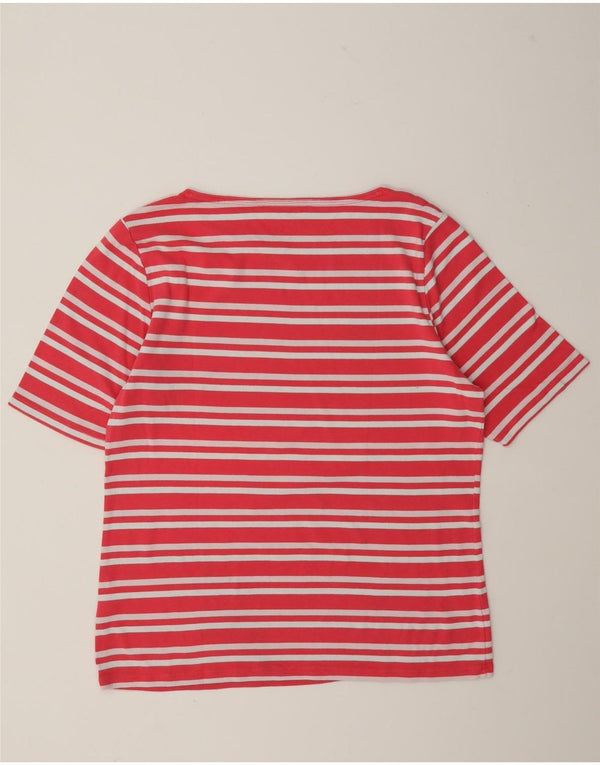 Tommy Hilfiger Ženska majica kratkih rukava UK 20 2XL Pamuk na ružičaste pruge