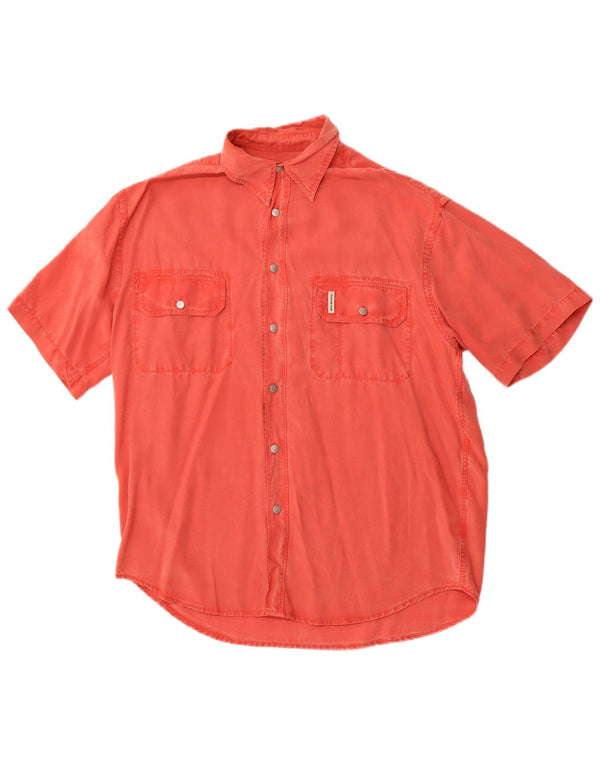 TRUSSARDI JEANS Muška košulja kratkih rukava Medium Red Lyocell