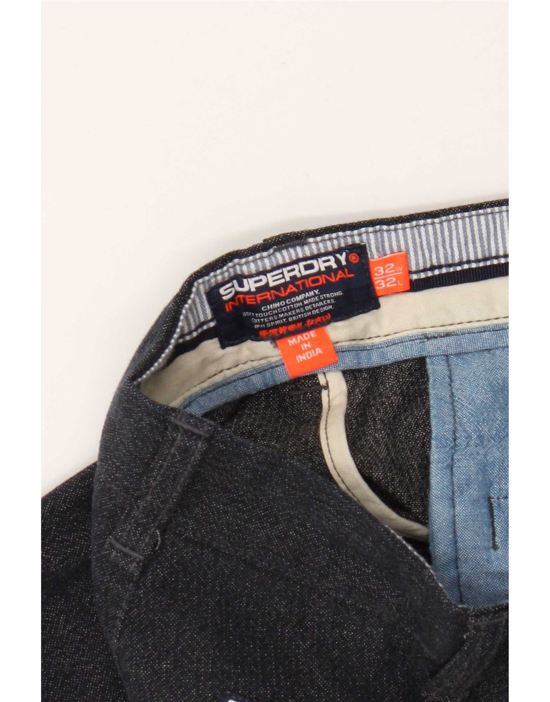 Superdry muške uske chino hlače W32 L29 tamnoplave