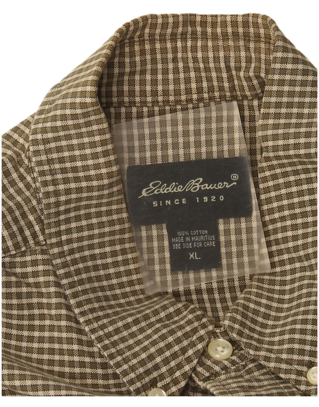 Eddie Bauer muška košulja XL smeđi karirani pamuk