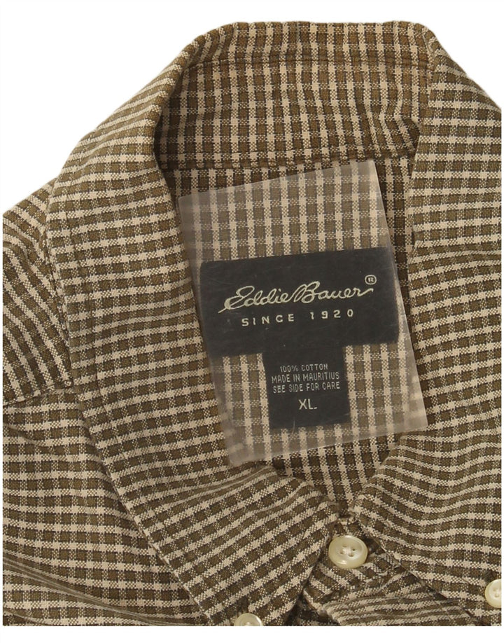 Eddie Bauer muška košulja XL smeđi karirani pamuk