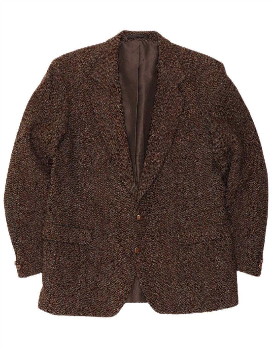 Harris Tweed Muški sako sa 2 gumba UK 44 2XL Smeđi karirani vuneni