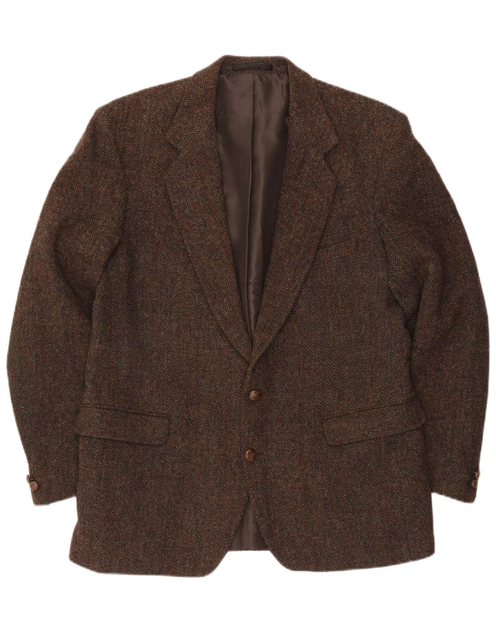 Harris Tweed Muški sako sa 2 gumba UK 44 2XL Smeđi karirani vuneni