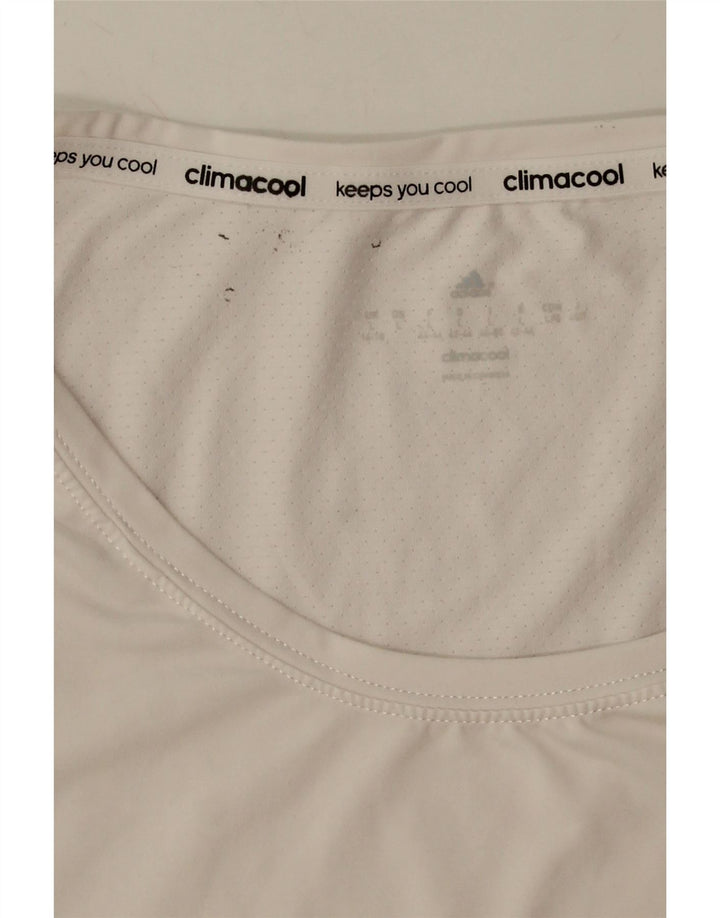 ADIDAS Womens Climacool T-Shirt Top UK 16/18 Large White Polyester Vintage Adidas and Second-Hand Adidas from Messina Hembry 