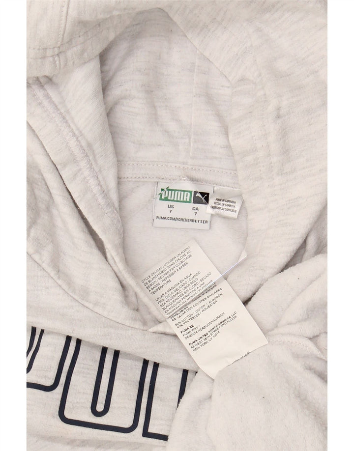 PUMA majica s kapuljačom za djevojčice 6-7 godina, sivi pamuk