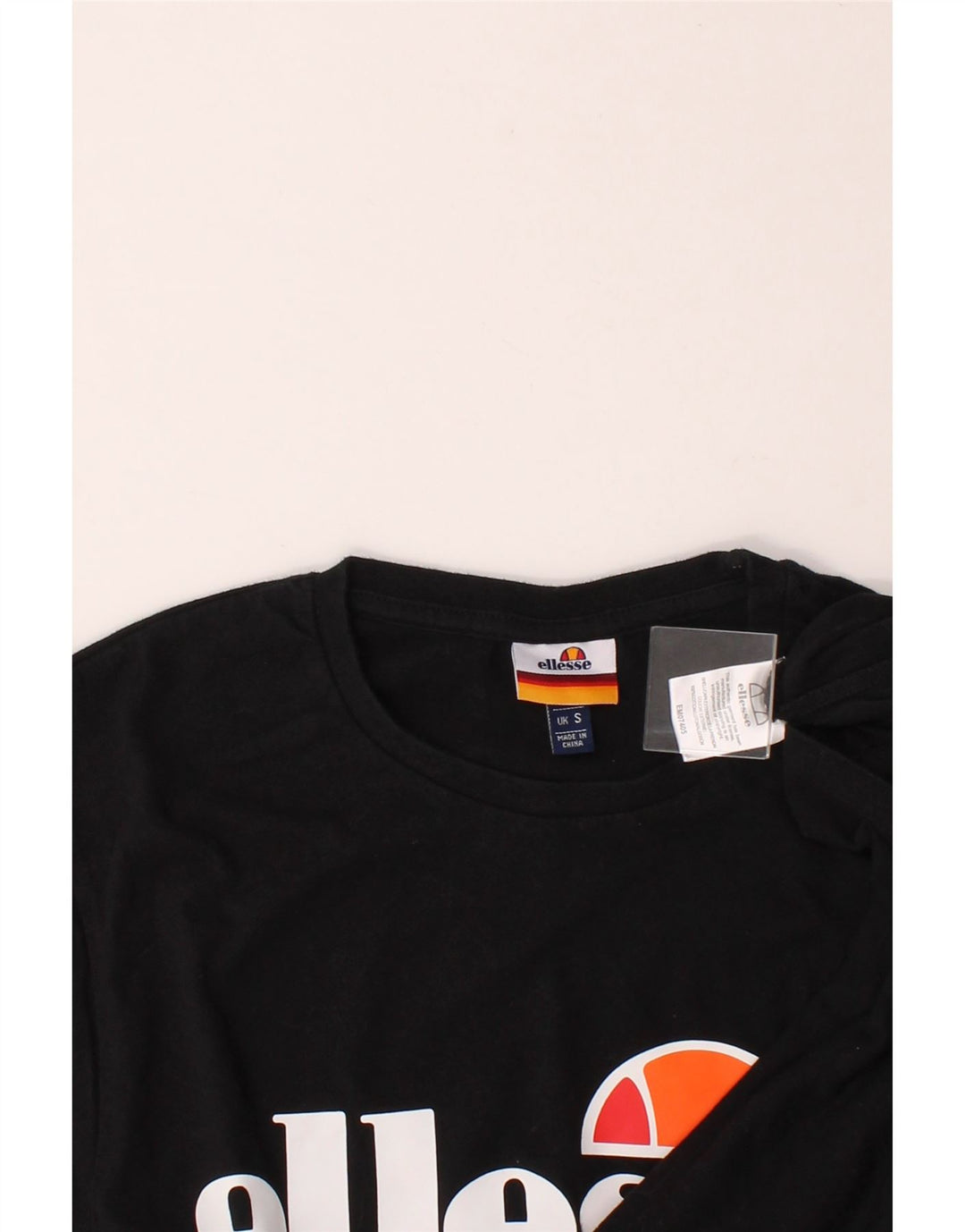 ELLESSE Mens Graphic T-Shirt Top Small Black Cotton Vintage Ellesse and Second-Hand Ellesse from Messina Hembry 