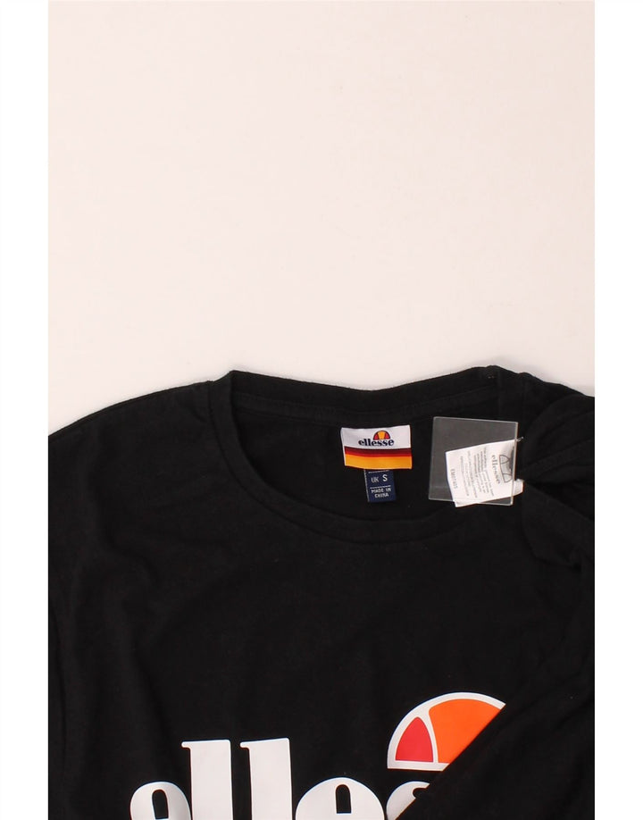 ELLESSE Mens Graphic T-Shirt Top Small Black Cotton Vintage Ellesse and Second-Hand Ellesse from Messina Hembry 
