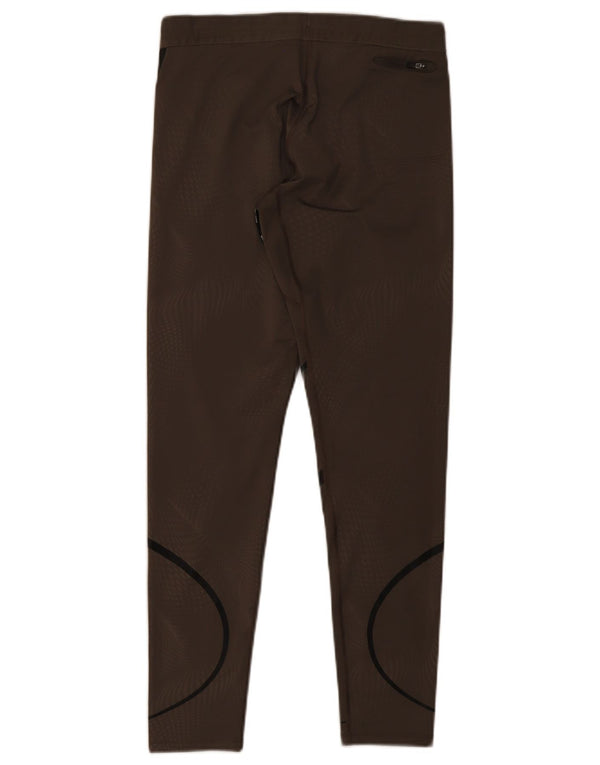 Nike Ženske Dri Fit Leggings UK 12 Srednje smeđi prugasti poliester