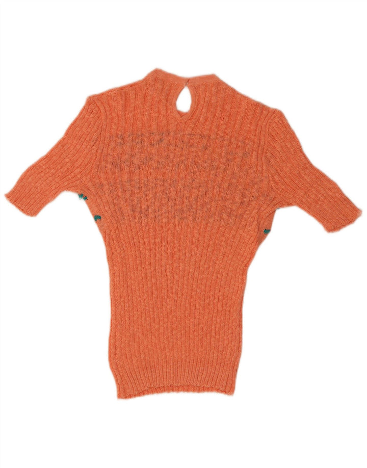 Vintage ženska pletena bluza Top IT 46 Large Orange Fair Isle