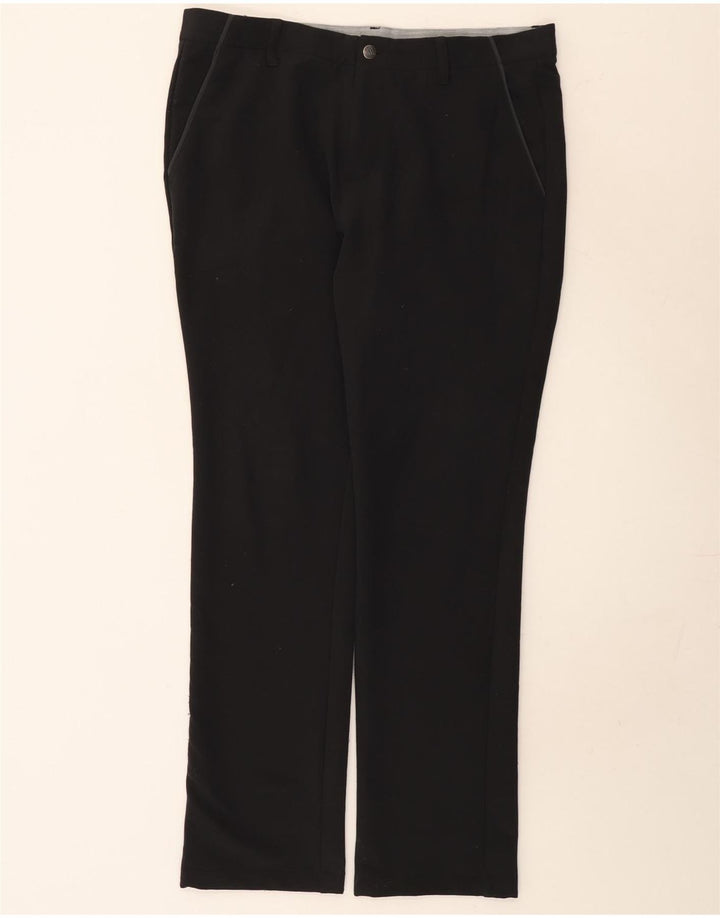 Adidas muške ravne chino hlače W34 L32 crni poliester