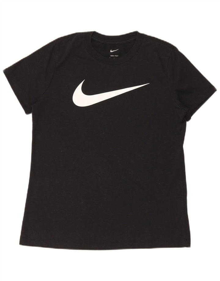 Nike Ženska majica kratkih rukava Dri Fit Graphic Top UK 14 Srednje crni poliester