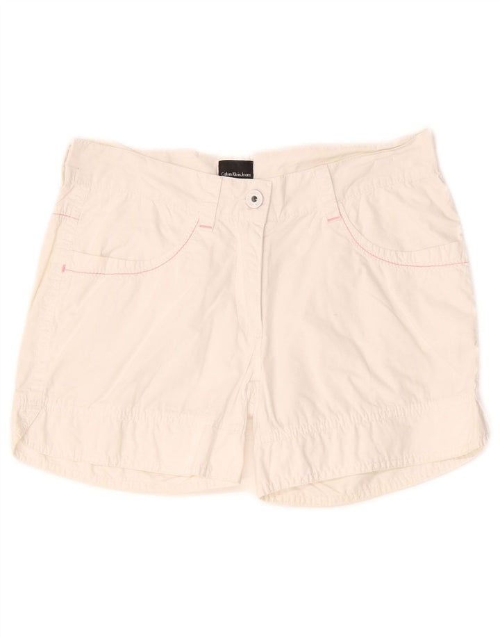 Ženske kratke hlače Calvin Klein W28 Srednje bijeli pamuk