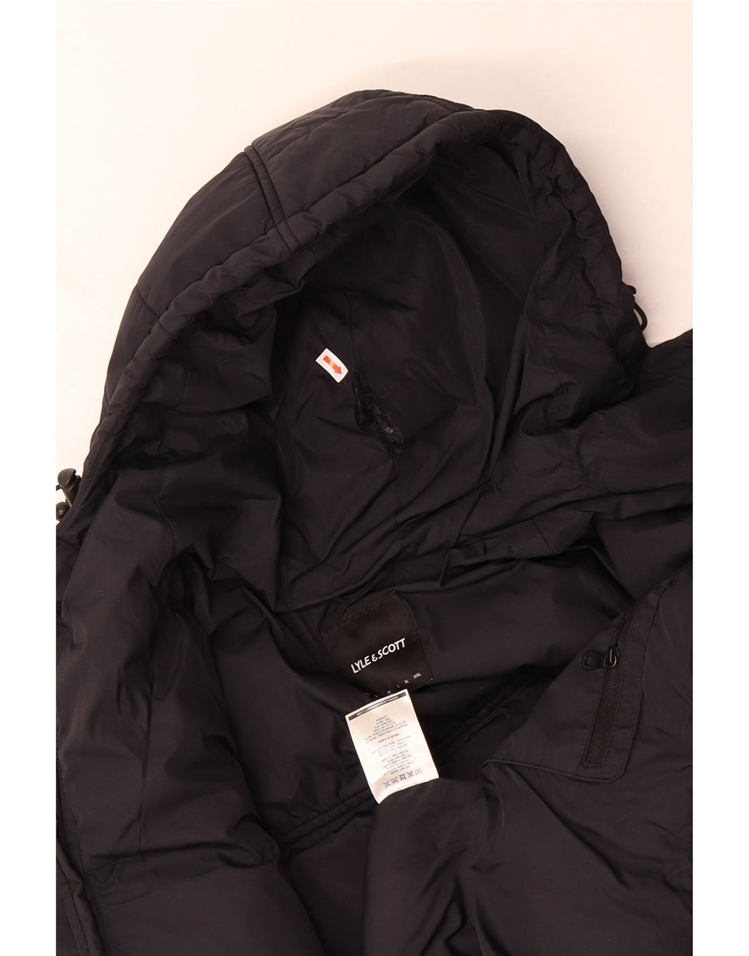 LYLE & SCOTT Mens Hooded Padded Jacket UK 38 Medium Black Nylon