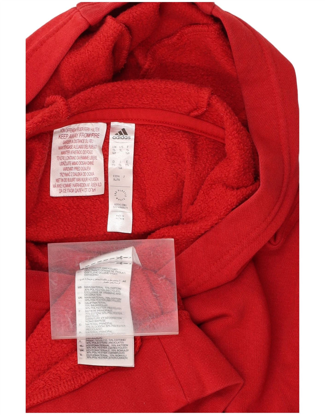 ADIDAS majica s kapuljačom za dječake 15-16 godina, crveni pamuk