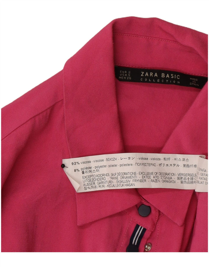 Zara ženska prevelika košulja bluza UK 10 Mala ružičasta viskoza