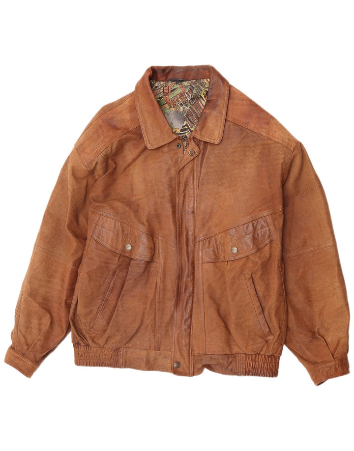 Vintage muška kožna jakna UK 42 XL smeđa koža