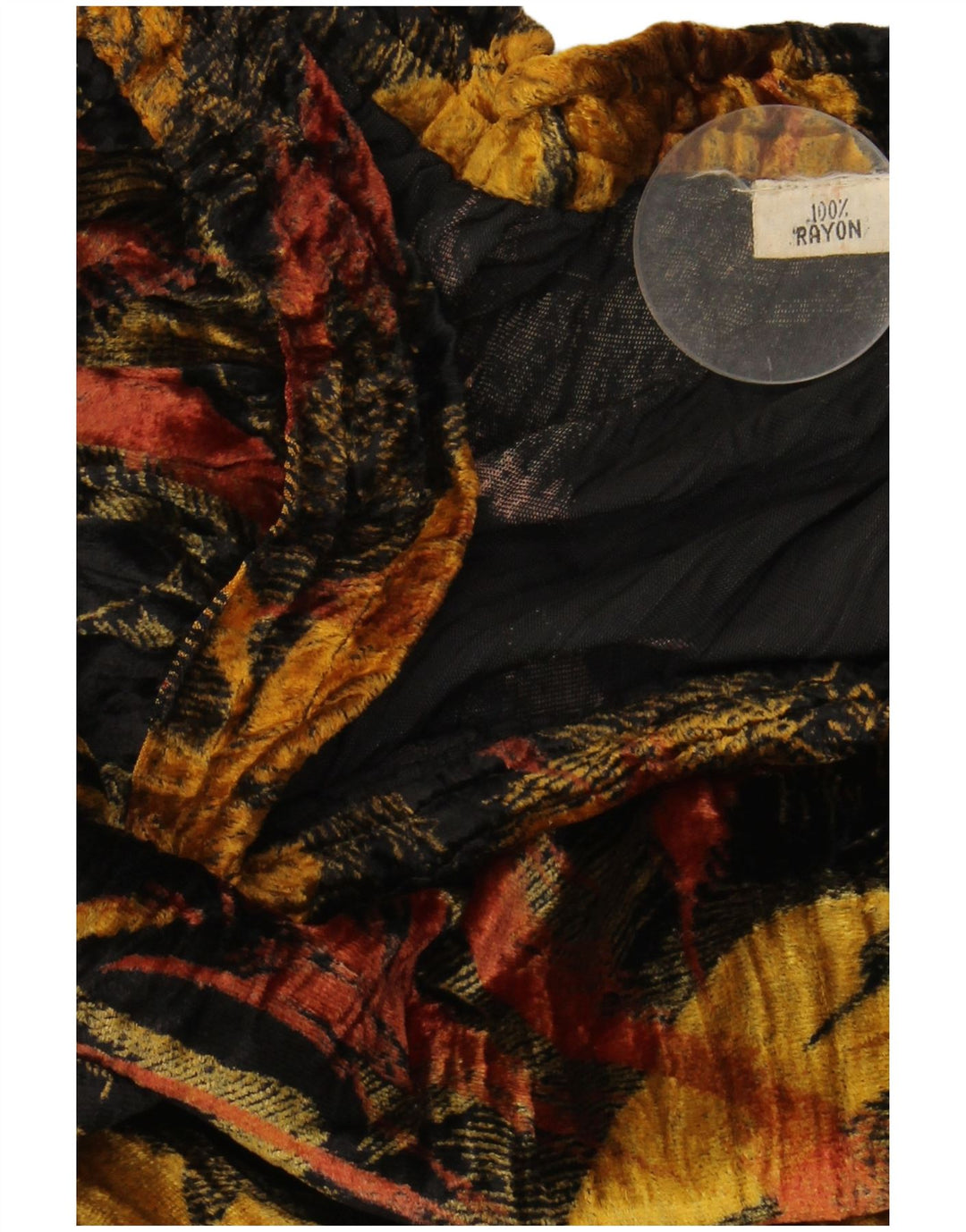 VINTAGE ženska suknja A-kroja od velura W38 XL od crnog cvjetnog rajona