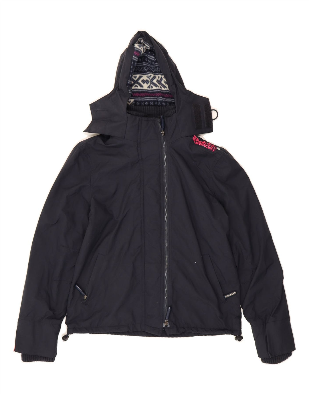 SUPERDRY Womens Windcheater Windbreaker Jacket UK 16 Large Navy Blue Vintage Superdry and Second-Hand Superdry from Messina Hembry 