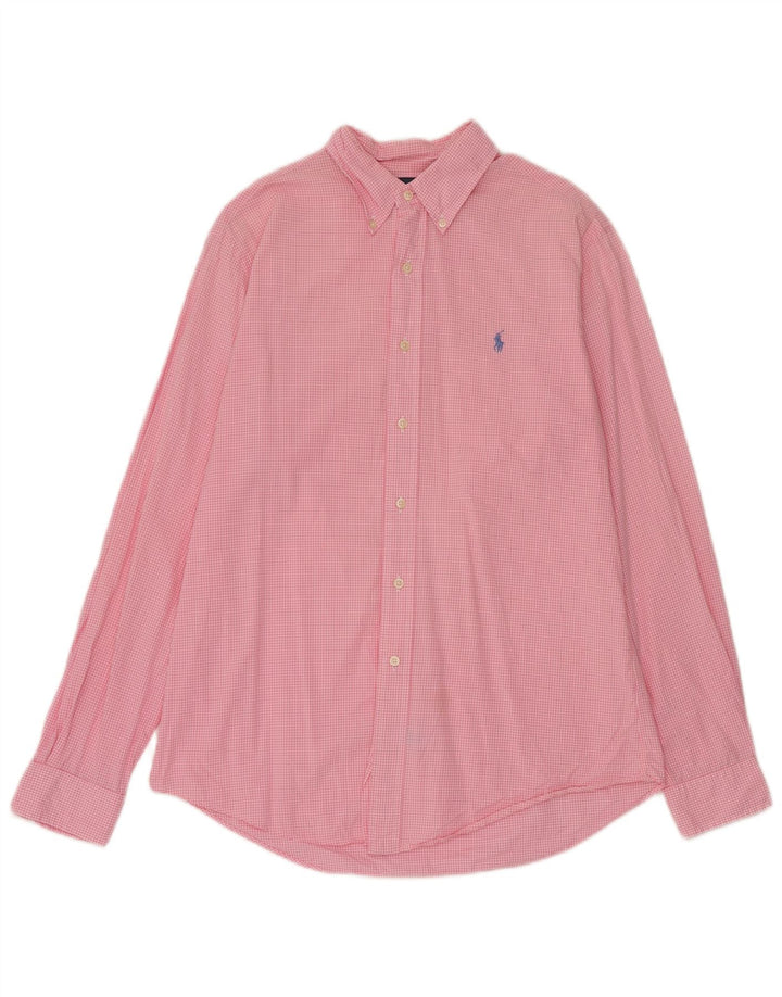 Ralph Lauren muška košulja prilagođenog kroja srednje ružičaste pamučne boje