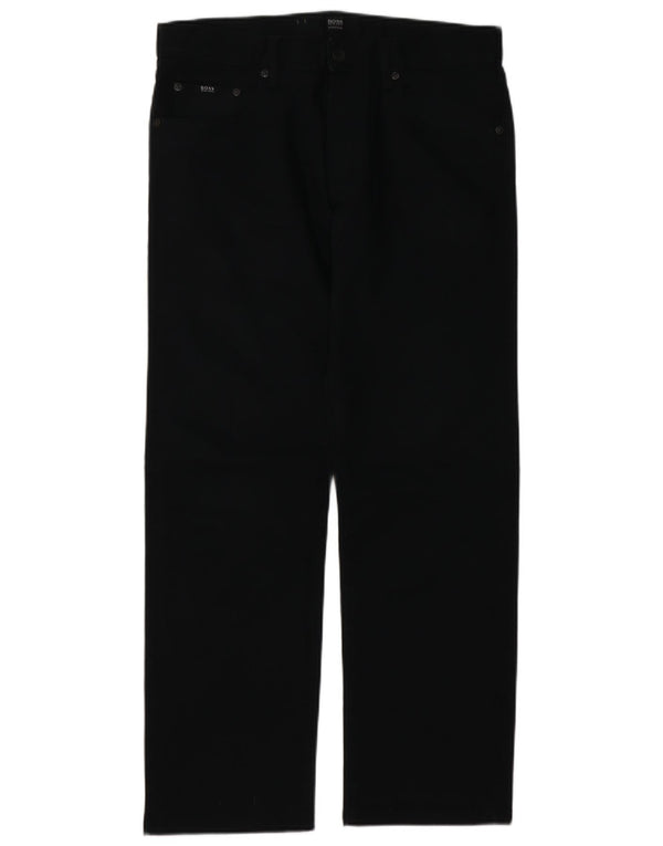 HUGO BOSS Muške ravne traperice W33 L29 crni pamuk