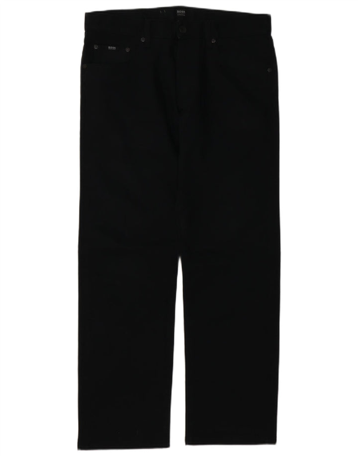 HUGO BOSS Muške ravne traperice W33 L29 crni pamuk