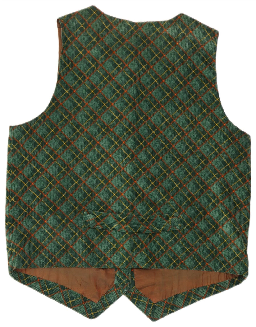 Vintage ženski prsluk UK 16 Veliki zeleni karirani