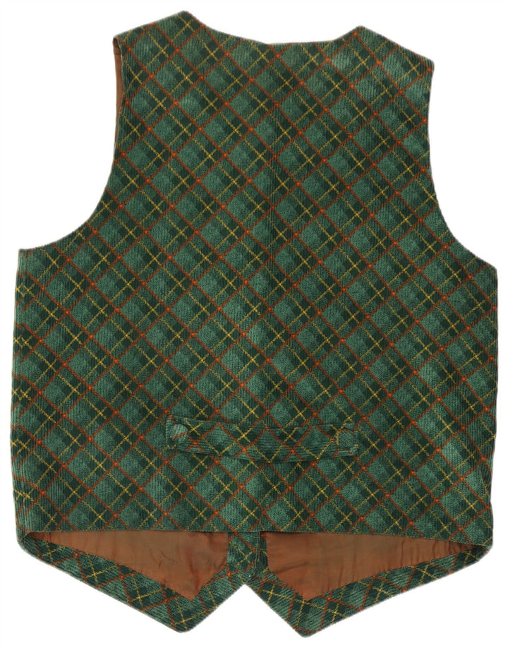 Vintage ženski prsluk UK 16 Veliki zeleni karirani