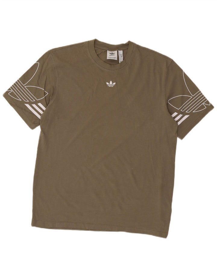 Adidas muška majica s grafičkim motivima, srednji kaki pamuk