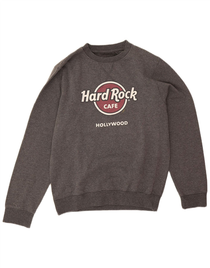 Hard Rock Cafe muška majica s hollywoodskim grafičkim džemperom, srednje siva s pjegama