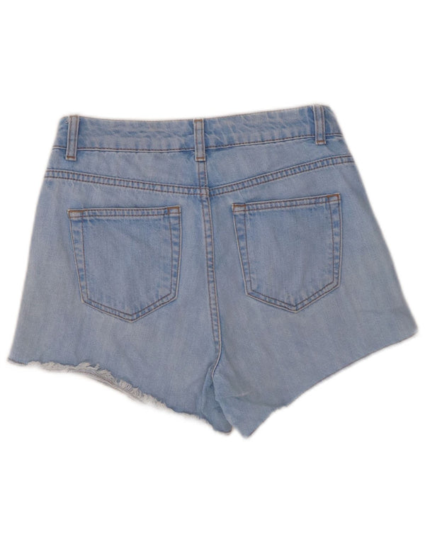 Topshop ženske moto traper kratke hlače W26 male plave boje pamuka