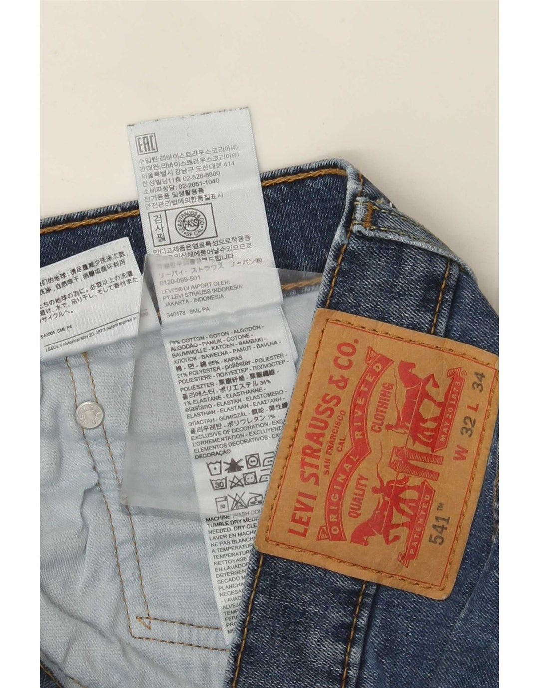 Levi's muške 541 atletske ravne traperice W32 L34 plavi pamuk