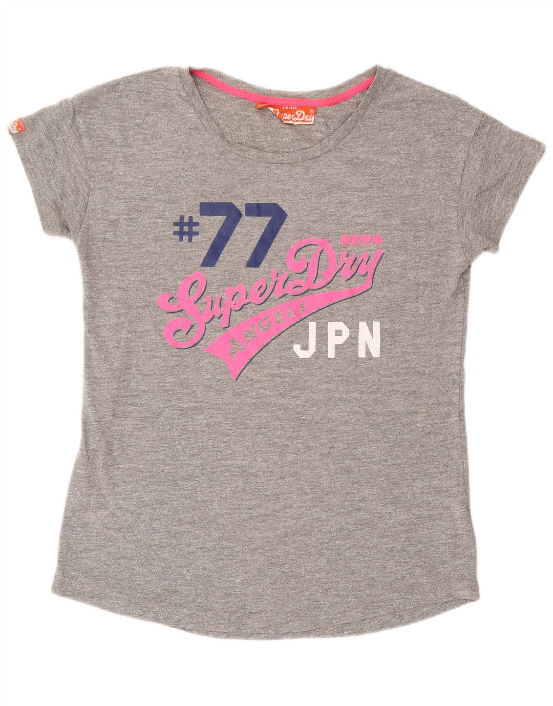 Superdry ženska majica kratkih rukava s grafičkim motivima, UK 14, veliki sivi pamuk