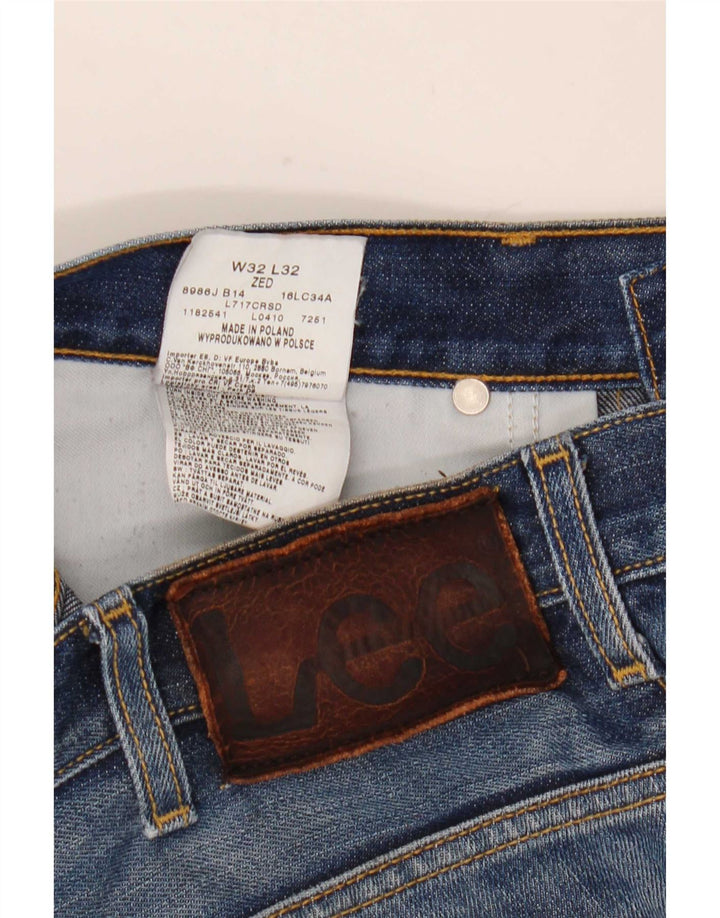 Lee Mens Zed Distressed Straight Jeans W32 L32 Plavi pamuk