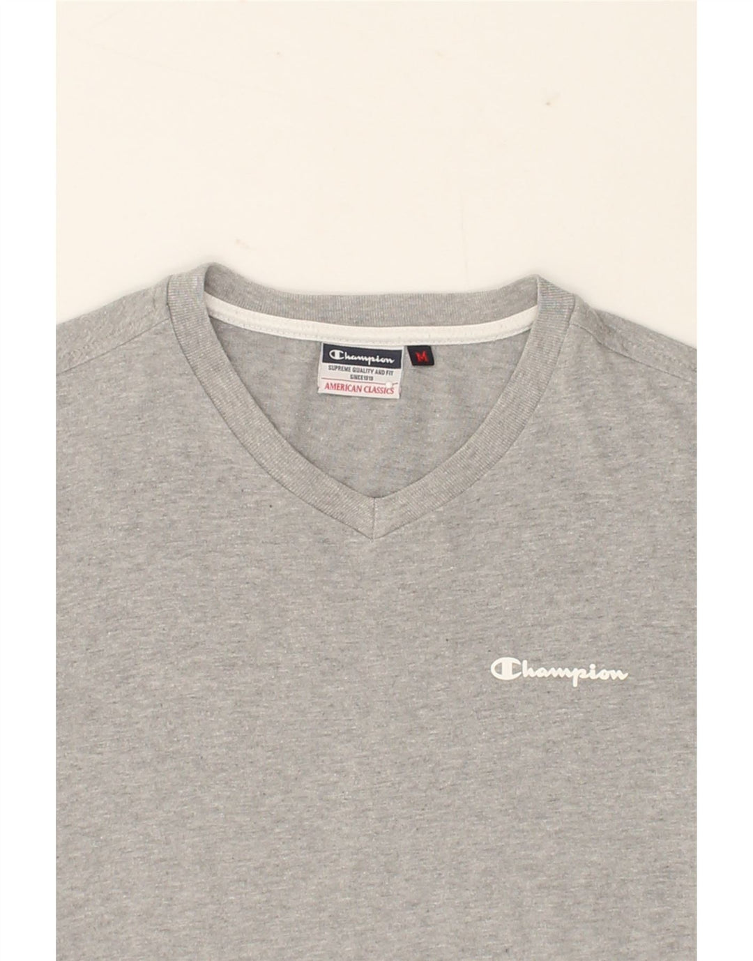 CHAMPION Womens T-Shirt Top UK 14 Medium Grey Cotton Vintage Champion and Second-Hand Champion from Messina Hembry 
