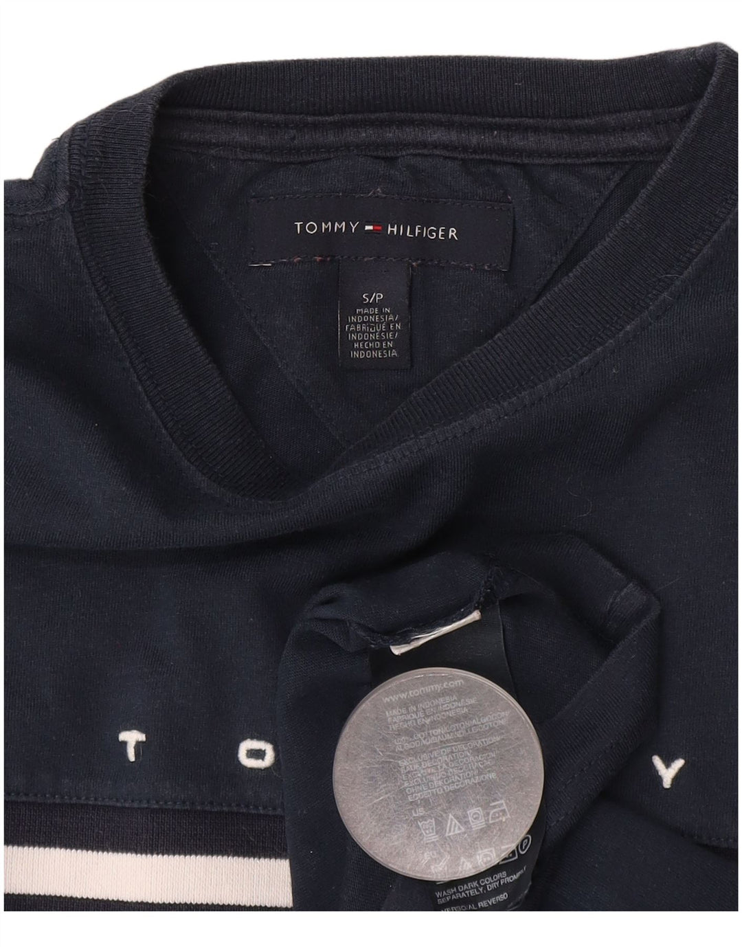 Tommy Hilfiger ženska prevelika majica kratkih rukava UK 10 Small tamnoplava