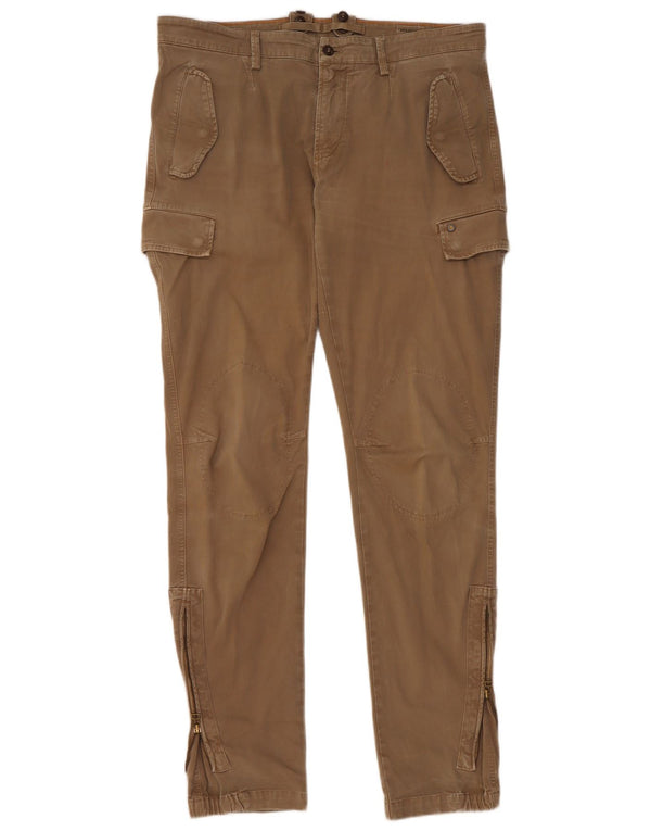 Mason's Mens Slim Cargo Trousers EU 52 XL W36 L33 Beige Cotton