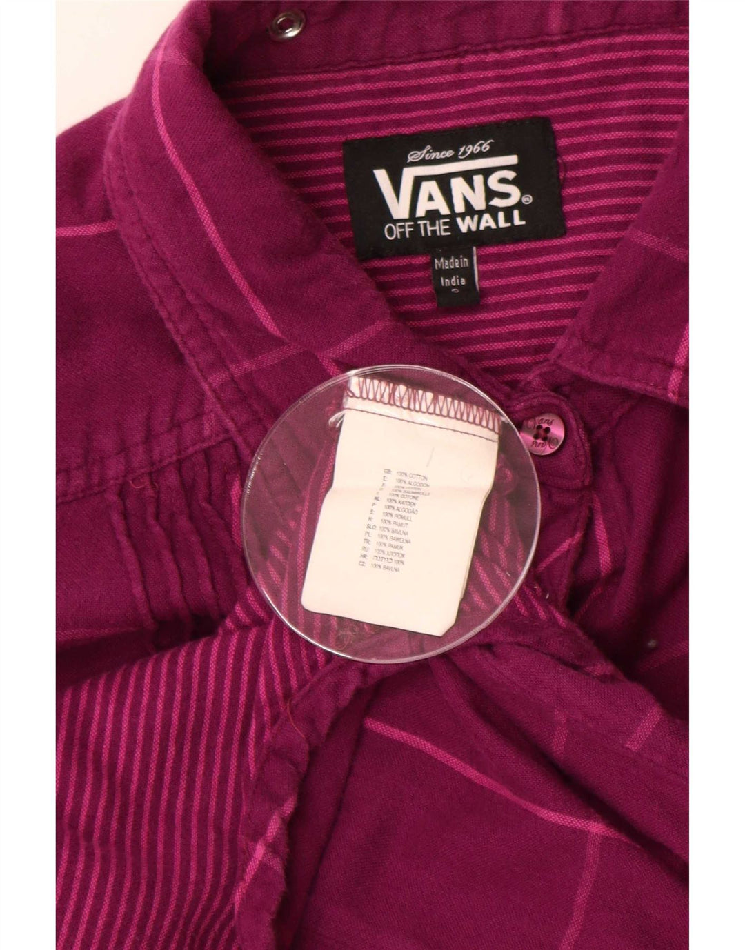 Vans ženska košulja UK 10 mali ljubičasti karirani pamuk