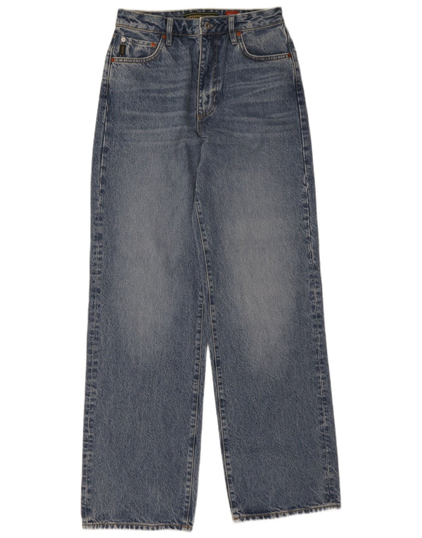 Superdry ženske traperice širokih nogavica visokog struka W28 L32 plavi pamuk