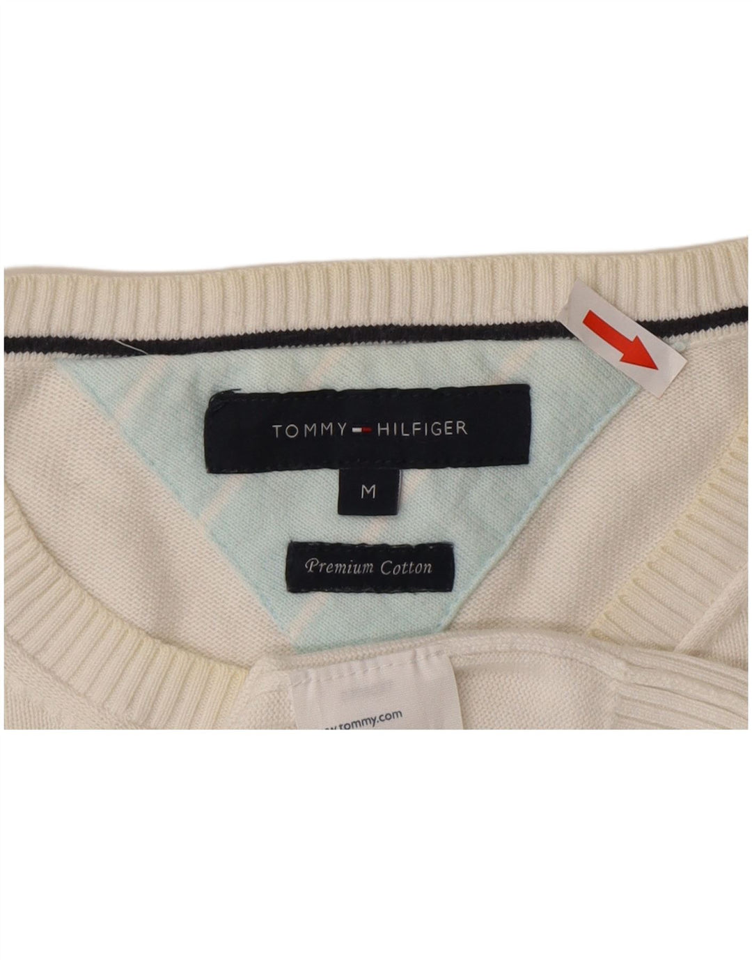 Tommy Hilfiger muški džemper s okruglim izrezom Srednje bijeli pamuk